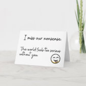 Ich vermisse unseren Unsinn Karte (Vorderseite)