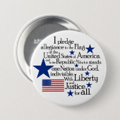 Ich verpflichte mich, die Flagge der Vereinigten S Button (Vorne & Hinten)