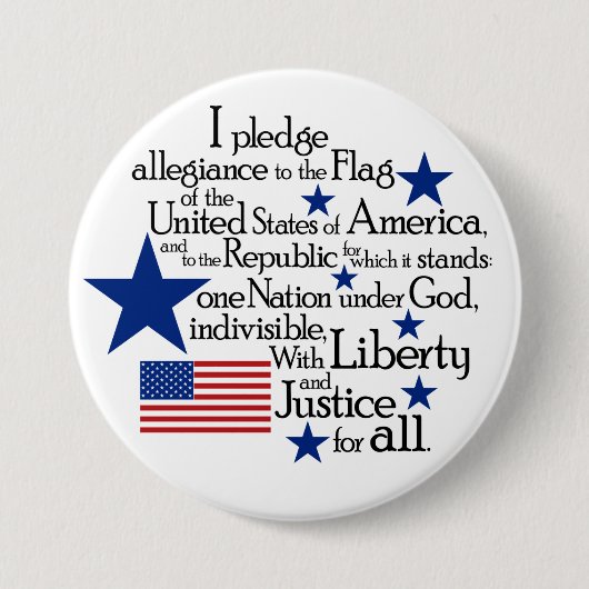 Ich verpflichte mich, die Flagge der Vereinigten S Button (Vorderseite)