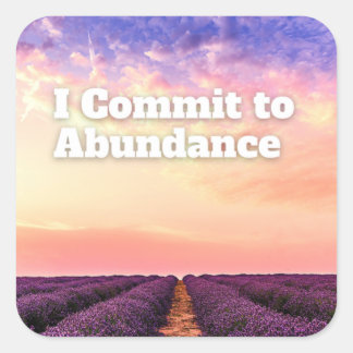 Ich verpflichte mich zu einem Zitat zur Bekräftigu Quadratischer Aufkleber