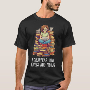 Ich verschwinde in Romane und Mäuse Buch Nerd Libr T-Shirt