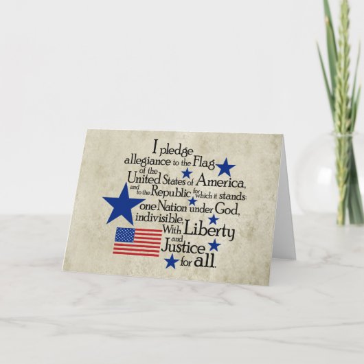 Ich verspreche die Legitimation für die Flagge Karte (Vorderseite)