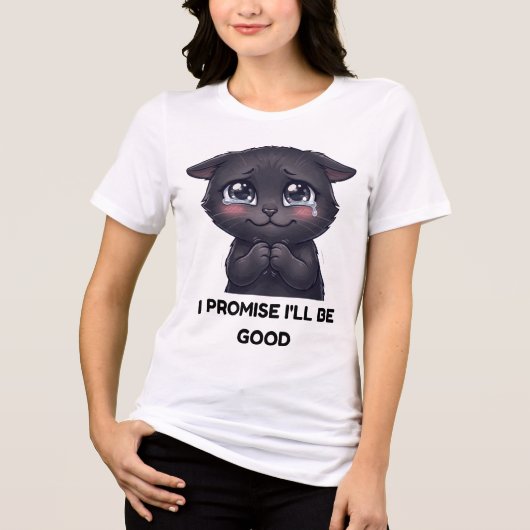 Ich verspreche, ich werde brav sein, süße schwarze Tri-Blend shirt (Vorderseite)