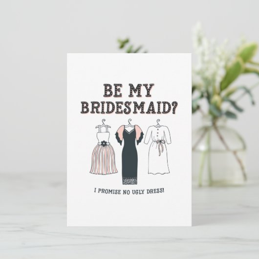 Ich verspreche kein hässliches Kleid Funny Bridesm Karte (Stehend Vorderseite)