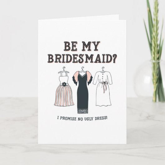 Ich verspreche kein hässliches Kleid Funny Bridesm Karte (Vorderseite)