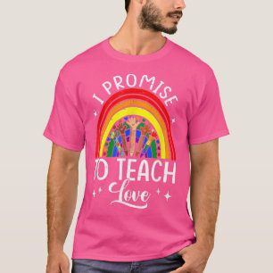 Ich verspreche, Liebe zu lehren Regenbogen Autismu T-Shirt