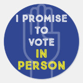 ICH VERSPRECHE, PERSON ABSTIMMEN ZU KÖNNEN RUNDER AUFKLEBER (Vorderseite)