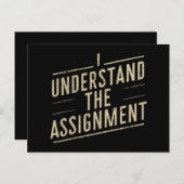 Ich verstehe den Auftrag 2024 von Vote Kamala Postkarte (Vorne/Hinten)