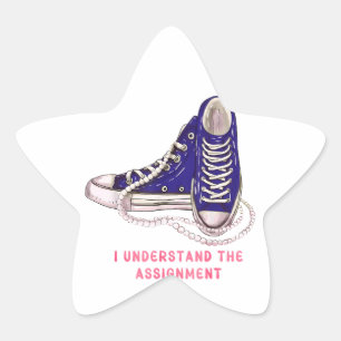 Ich verstehe die Art der "Assignment Blue Sneakers Stern-Aufkleber