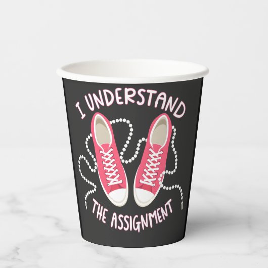 Ich verstehe die Assignationskrüge und Perlen Pappbecher (Vorderseite)