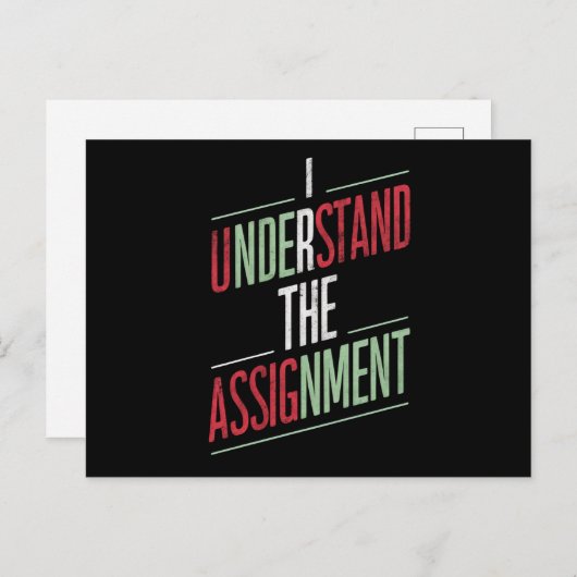 Ich verstehe die Zuweisung 2024 Postkarte (Vorne/Hinten)