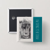 Ich versuche, den Monkey Year 2016 zu beruhigen Button (Vorne & Hinten)