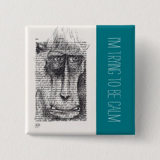 Ich versuche, den Monkey Year 2016 zu beruhigen Button (Vorderseite)