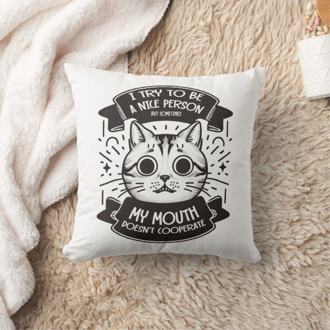 Ich versuche, ein netter Mensch zu sein Kissen (Decke)