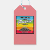 Ich versuche heute Phantastisch zu sein Geschenkanhänger (Rückseite)