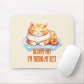 Ich versuche meine Niedlichste Orangenkatze Mousepad (Mit Mouse)