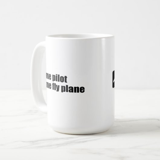 ich Versuchs ich Fliegen-Flugzeug Kaffeetasse (Vorderseite Links)