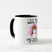 Ich versuchte, einmal/mal normal zu sein tasse (Vorderseite Links)