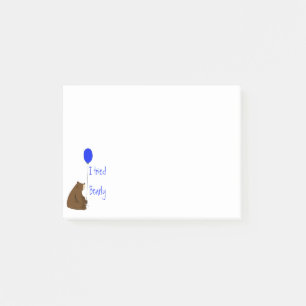 Ich versuchte es früh, Fun Balloon Bear Zitat Post-it Klebezettel