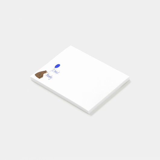 Ich versuchte es früh, Fun Balloon Bear Zitat Post-it Klebezettel (angewinkelt)