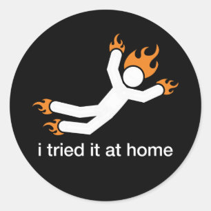 ich versuchte es zu Hause - ich tue alle meine Runder Aufkleber