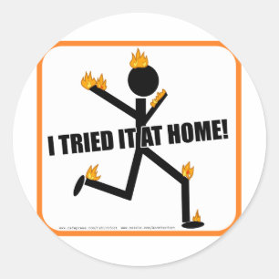 Ich versuchte es zu Hause! Runder Aufkleber
