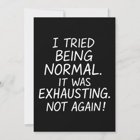 Ich versuchte, normal zu sein. Es war anstrengend. Einladung (Vorderseite)