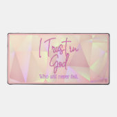 Ich vertraue auf gottrosa Funkelnd Hintergrund Schreibtischunterlage (Vorderseite)