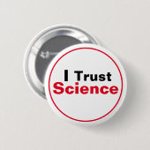 Ich vertraue auf Wissenschaft Button (Vorne & Hinten)