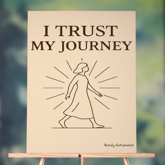 ICH VERTRAUE MEINE REISE - Minimalistische Motivie Acrylschild (Neutral)