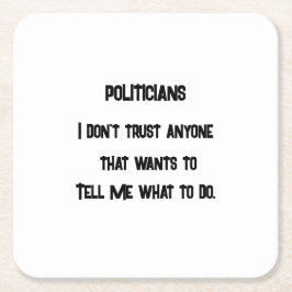 Ich vertraue nicht rechteckiger pappuntersetzer