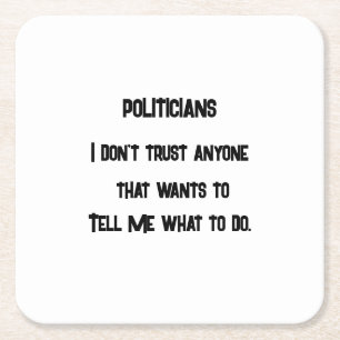 Ich vertraue nicht rechteckiger pappuntersetzer