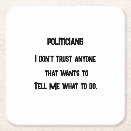 Ich vertraue nicht rechteckiger pappuntersetzer (Vorderseite)