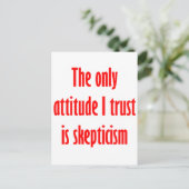 Ich vertraue nur auf Skepsis Postkarte (Stehend Vorderseite)