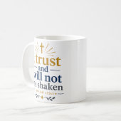 Ich vertraue und werde nicht erschüttert Schriftwa Kaffeetasse (Vorderseite Links)