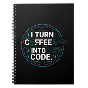 Ich verwandele Kaffee in Code – Lustiges Progra Notizblock