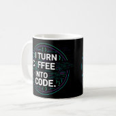 Ich verwandele Kaffee in Code – Lustiges Programmi Kaffeetasse (Vorderseite Links)