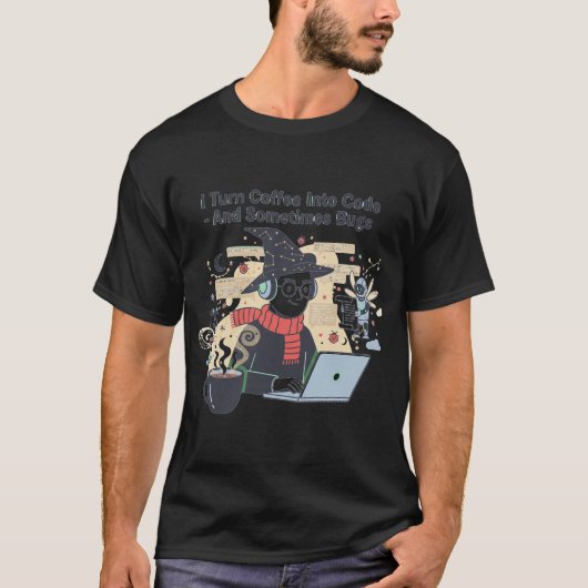 Ich verwandele Kaffee in Code und manchmal T-Shirt (Vorderseite)