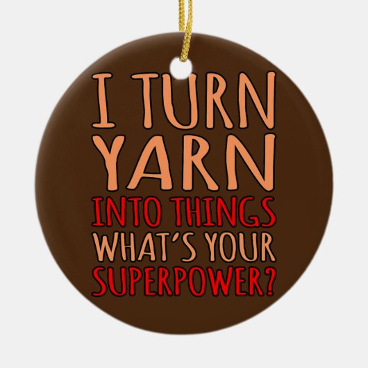 Ich verwandle Garne in Dinge, die durch Häkelknitt Keramik Ornament (Vorne)