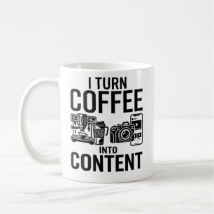 Ich verwandle Kaffee in Inhalte - Kreativer Schöpf Kaffeetasse