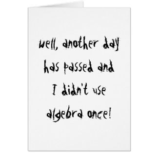 Ich verwendete nicht Algebra