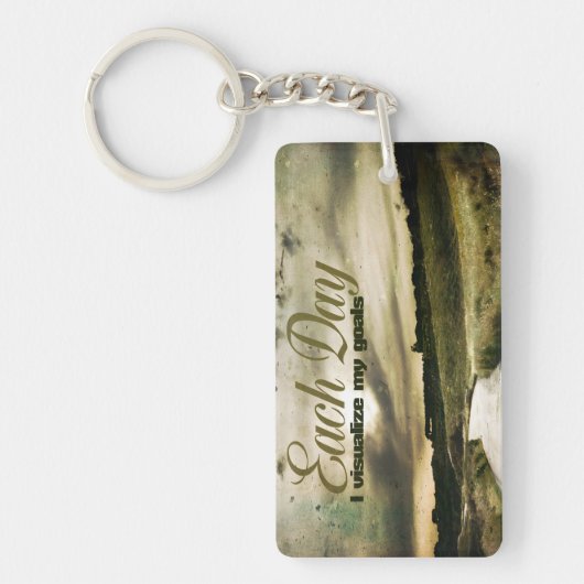 "Ich visualisiere meine Ziele" Motivation Affirmat Schlüsselanhänger (Vorderseite)