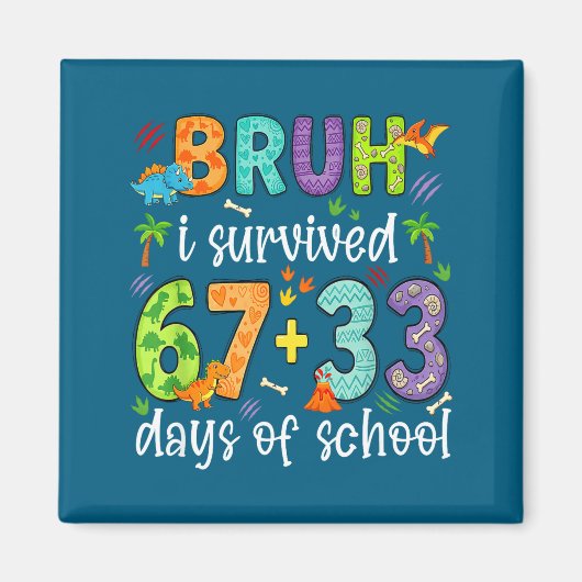Ich von Bruh überlebte 67 33 Tage Magnet (Vorne)