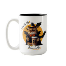 Ich vor dem Kaffee - Niedliche Halloween-Katze