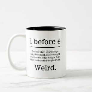 "ich vor e" ausgenommen, Grammatik-Liebhaber Zweifarbige Tasse