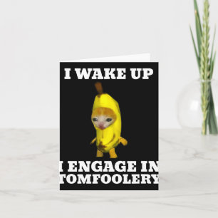 Ich wache auf, ich beschäftige mich mit Katzenmeme Karte
