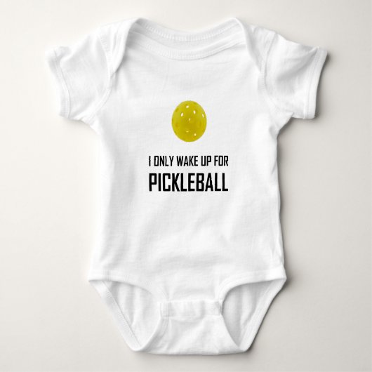 Ich wache nur für Pickleball auf Baby Strampler (Vorderseite)