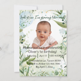 Ich wächst wie ein Unkraut, der erste Geburtstagsj Einladung