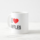 ICH ❤️ WAFFLES I LIEBE WAFFLES I HERZWAFFLES KAFFEETASSE (Vorderseite Links)