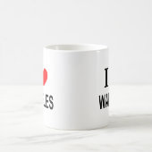 ICH ❤️ WAFFLES I LIEBE WAFFLES I HERZWAFFLES KAFFEETASSE (Mittel)